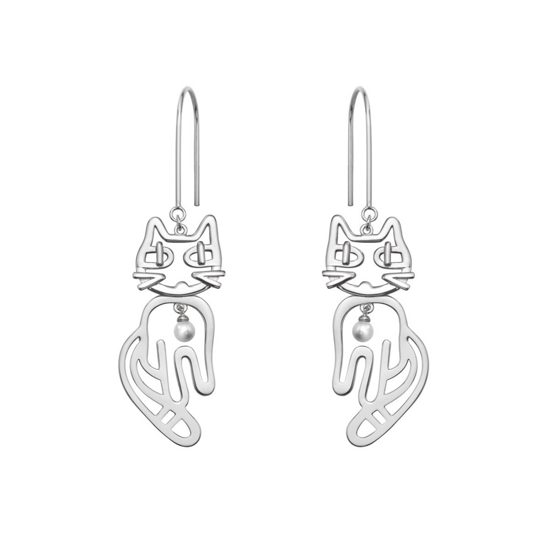 Hanging Cat Earrings