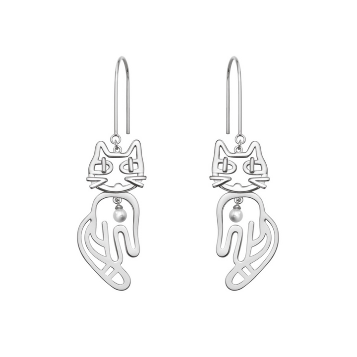 Hanging Cat Earrings