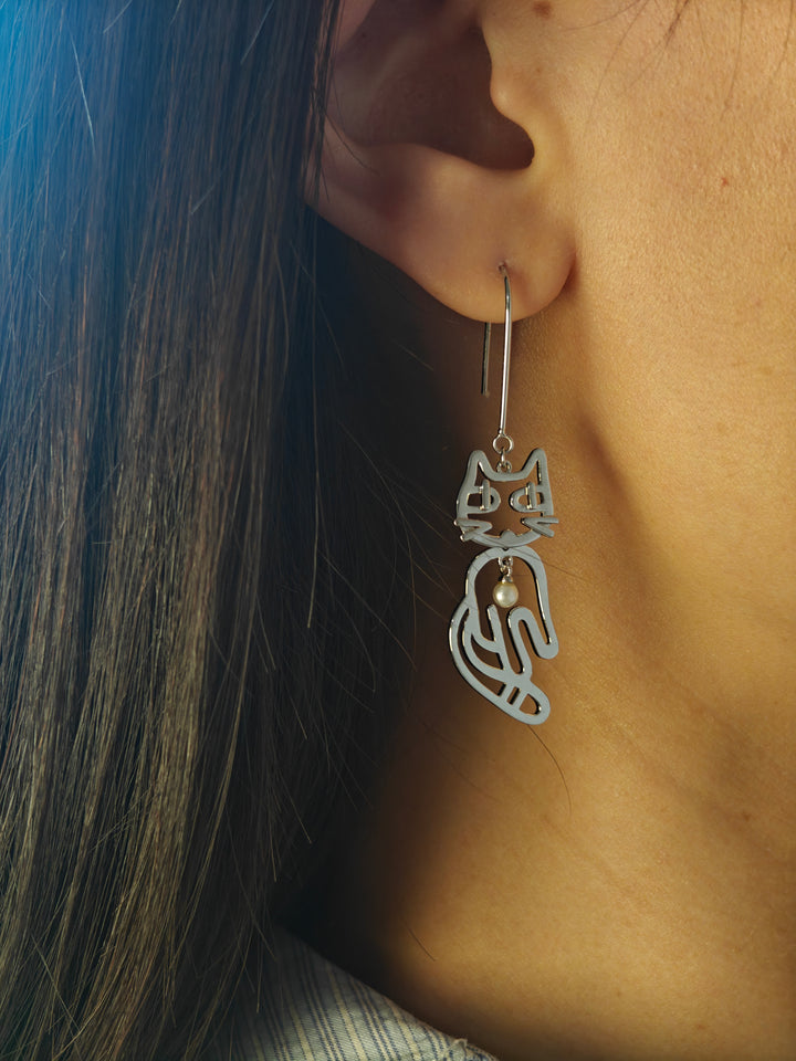 Hanging Cat Earrings